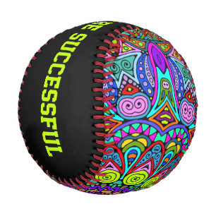 Hand Painting Mandala Clock Face 4 Baseball