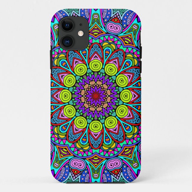 Hand Painting Mandala Clock Face 4 Case-Mate iPhone Case (Back)