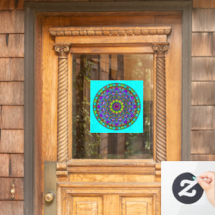 Hand Painting Mandala Clock Face 4 Window Cling
