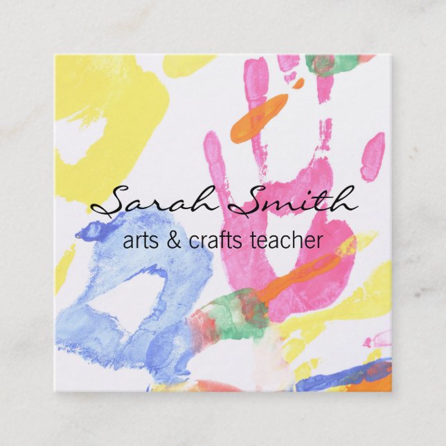 Hand Painting Square Business Card (Front)