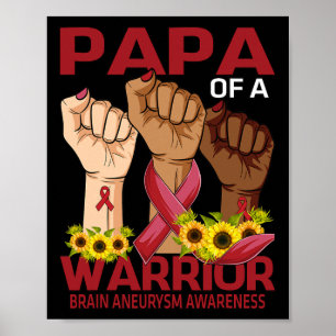 Hand Papa Of A Warrior Brain Aneurysm Awareness Su Poster