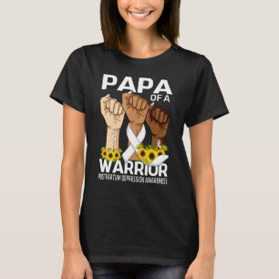 Hand Papa Of A Warrior Postpartum Depression Aware T-Shirt