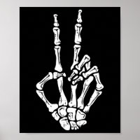 Hand Peace Sign Halloween Costume Bones
