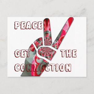 Hand peace sign postcard
