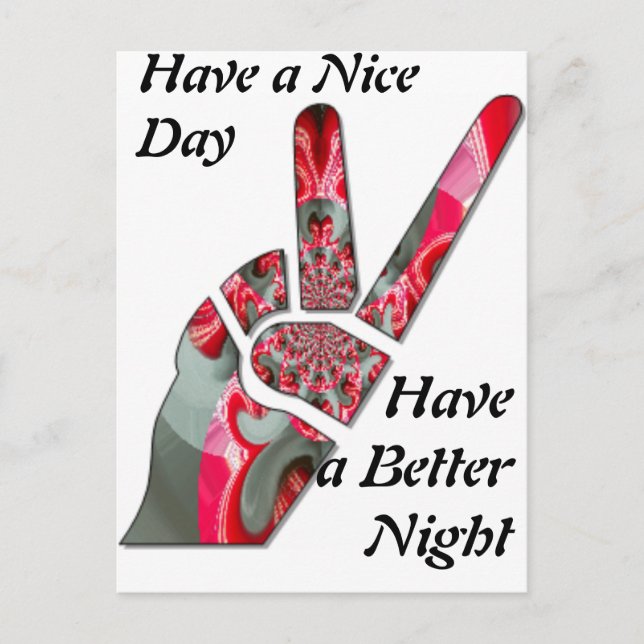 Hand peace sign postcard (Front)