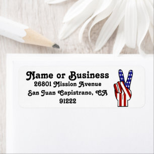 Hand Peace Sign - Red White & Blue