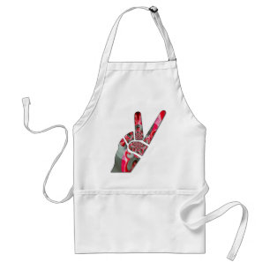 Hand peace sign standard apron