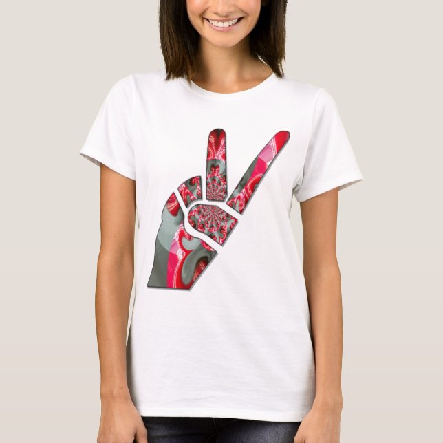 Hand peace sign T-Shirt (Front)