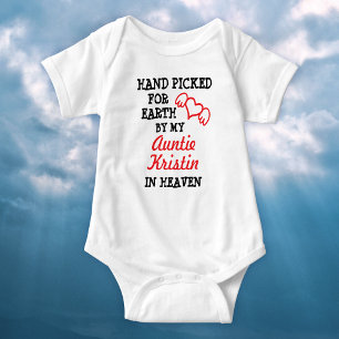 Hand Picked for Earth by My ... a Heart with Wings Baby Bodysuit