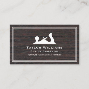 Hand Plane Rustic Wood Wooden Carpenter Carpentry Business Card