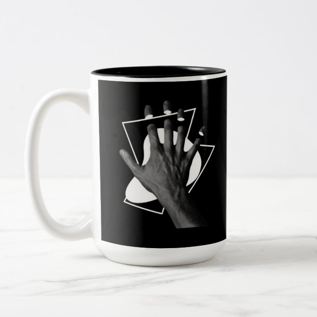 Hand Pose Minimalist Two-Tone Coffee Mug (Left)