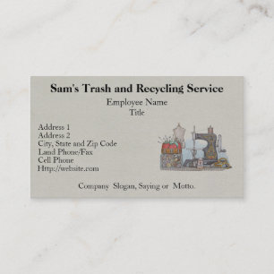 Hand Powered Sewing Machine Business Card