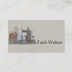Hand Powered Sewing Machine Business Card