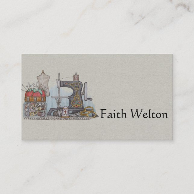 Hand Powered Sewing Machine Business Card (Front)