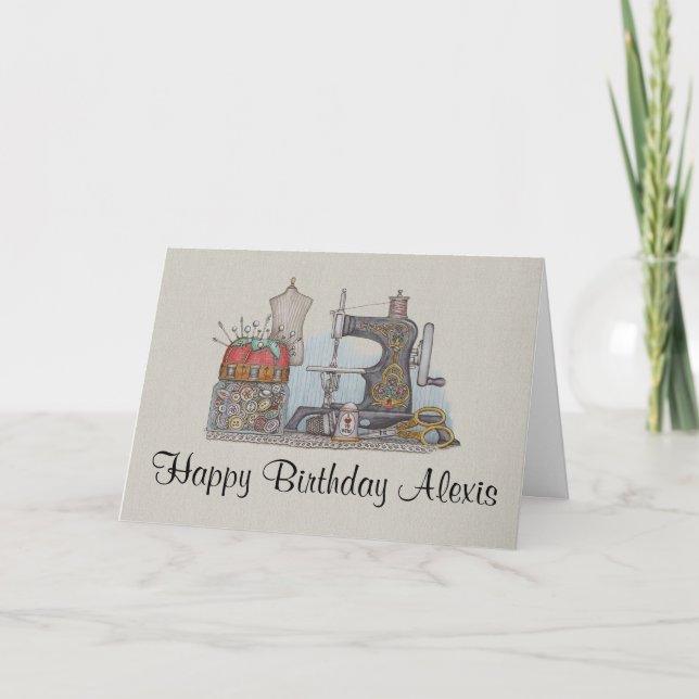 Hand Powered Sewing Machine Card (Front)