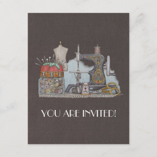 Hand Powered Sewing Machine Invitation