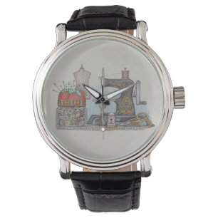 Hand Powered Sewing Machine Watch