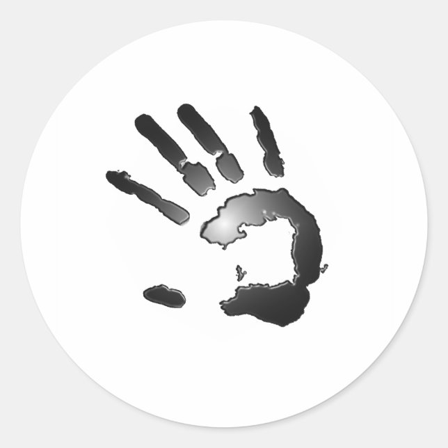 Hand Print Glow Classic Round Sticker (Front)