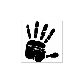 Hand print rubber stamp