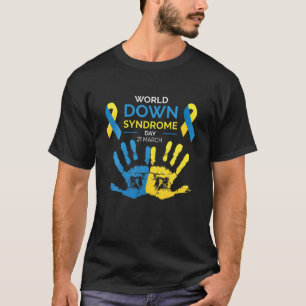 Hand Print Socks World Down Syndrome Awareness Day T-Shirt