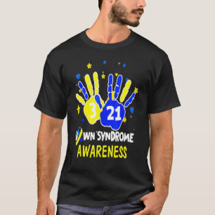 Hand Print Socks World Down Syndrome Awareness Day T-Shirt