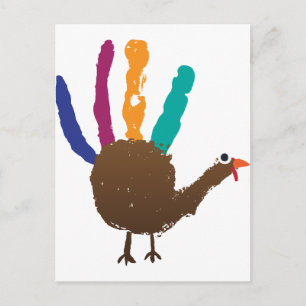 Hand Print Turkey Postcard