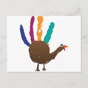 Hand Print Turkey Postcard