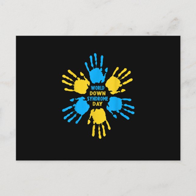 Hand Print World Down Syndrome Day T Shirt Women K Postcard (Front)