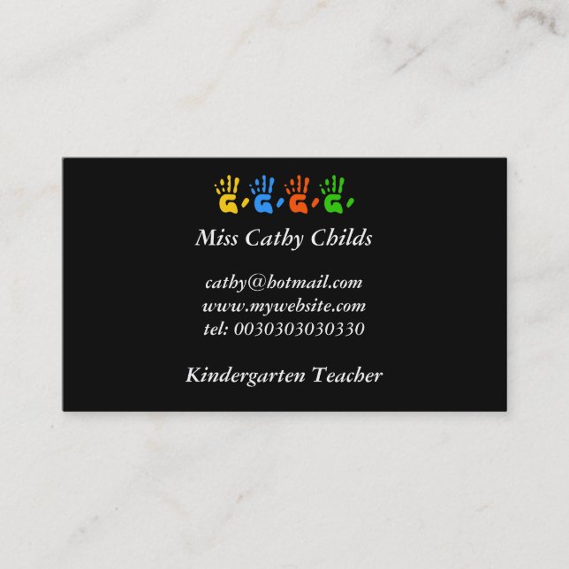 Hand Prints, Business Card (Front)