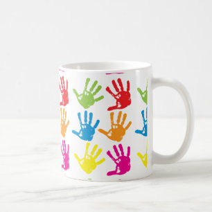Hand prints coffee mug