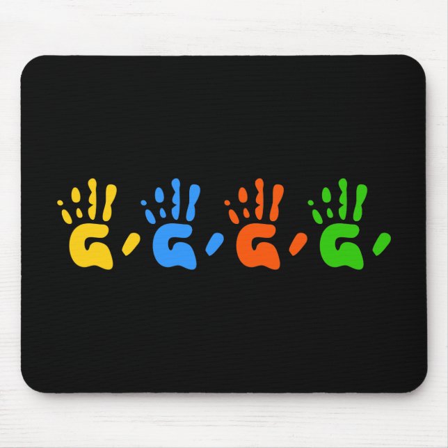 Hand Prints Mouse Mat (Front)