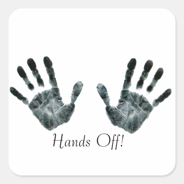 Hand Prints Square Stickers (Front)