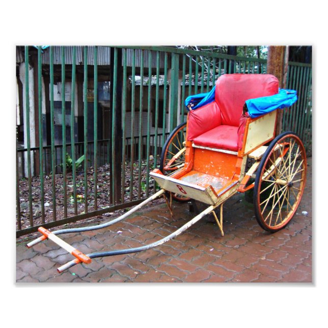 Hand Pulled Rickshaw in Kolkata (Calcutta), India Photo Print (Front)