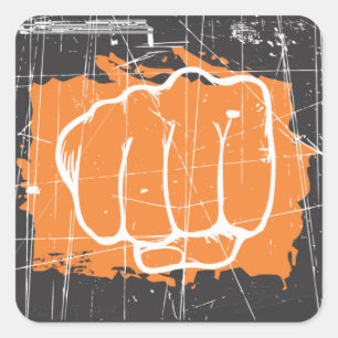 hand punching - sticker
