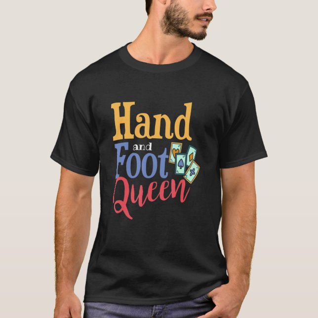 Hand Queen funny Card Game Player Poker Euchre Gam T-Shirt (Front)