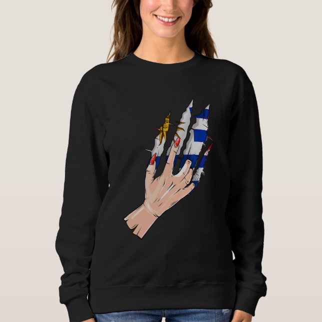 Hand Rip With Flag Of Uruguay Sweatshirt (Front)