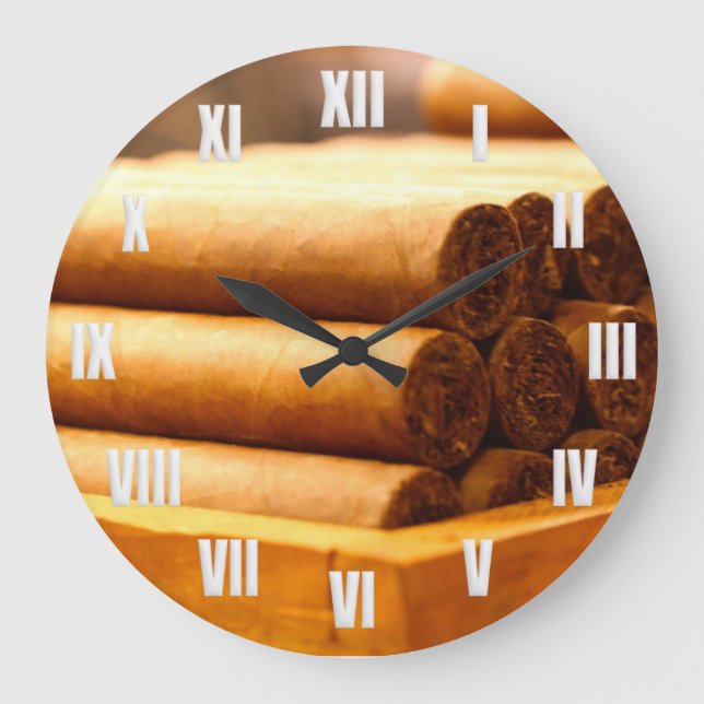 Hand Rolled Cigars La Romana DR. Roman Numeral Large Clock (Front)