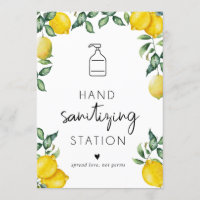 Hand sanitising Station Lemons Small sign 5x7