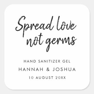 Hand Sanitizer   Informal Script Wedding Day Favou Square Sticker