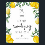 Hand sanitizing Station Lemons Poster<br><div class="desc">Hand Saniting Station sign for weddings,  parties,  bridal showers,  baby showers as well as for restaurant,  office,  coffee shop,  salon... </div>