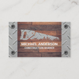 Hand Saw Wood Metal Construction Business Card