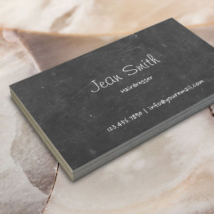 Hand Script Chalkboard Hairdresser Business Card