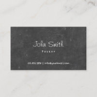 Hand Script Chalkboard Pastor Business Card