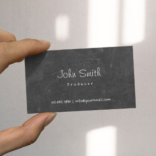 Hand Script Chalkboard Producer Business Card