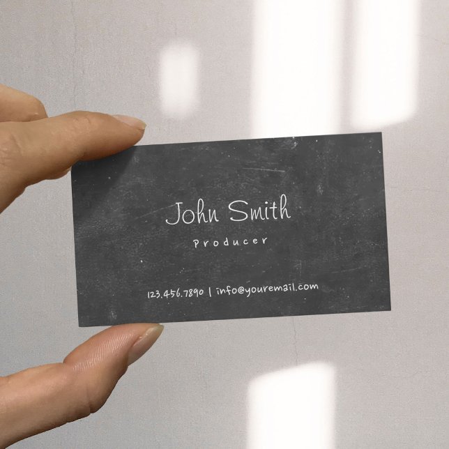 Hand Script Chalkboard Producer Business Card (Creator Uploaded)