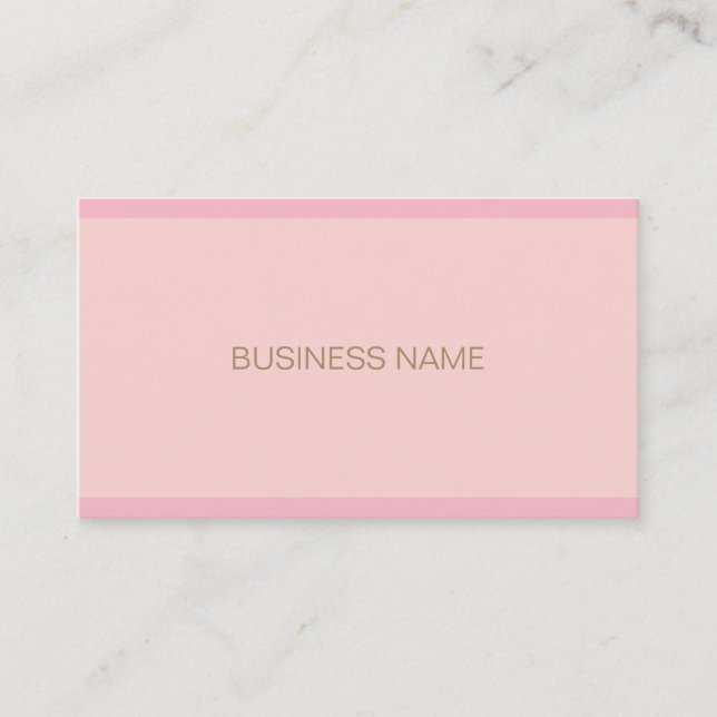 Hand Script Font Template Elegant Pink Gold Modern Business Card (Front)