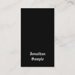 Hand Script Font Text Black White Vintage Retro Business Card