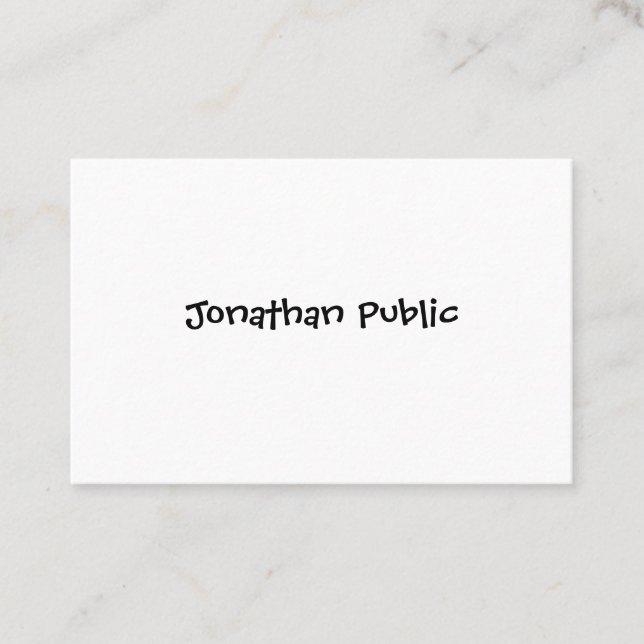 Hand Script Minimalistic Modern Simple Template Business Card (Front)