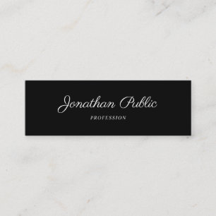 Hand Script Modern Simple Design Elegant Black Mini Business Card
