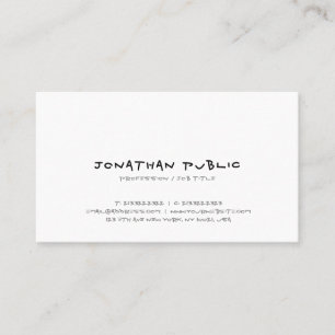 Hand Script Modern Simple Design Elegant Template Business Card